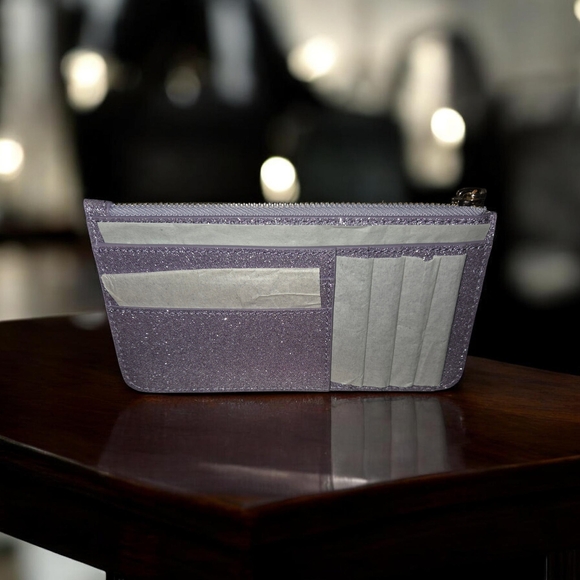 Kate Spade Tinsel Glitter Lilac Wallet nwt - Picture 2 of 5